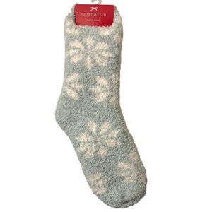 Charter Club Blue and White Snowflake Socks